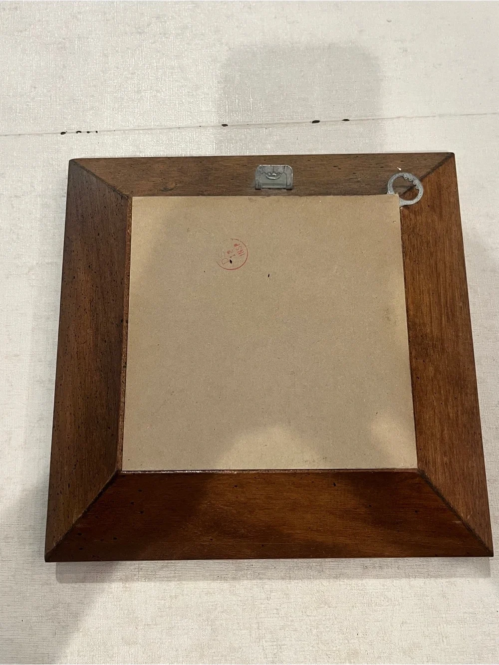Vintage Decorative Carved Wood Square Wall Mirror